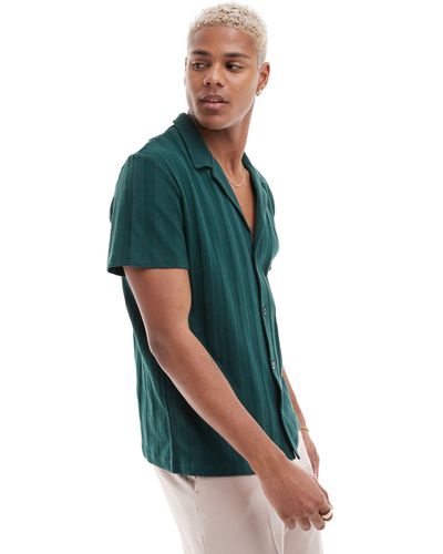 ASOS Revere Collar Jersey Shirt - Green