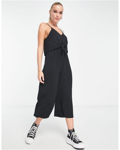 New Look Tie Front Strappy Jumpsuit - Blue