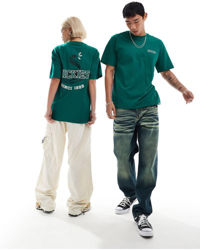 Dickies Cascade lock - t-shirt a maniche corte scuro con stampa sulla schiena - Verde