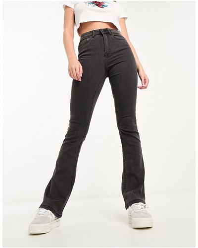 Noisy May Sallie - Flared Jeans Met Halfhoge Taille - Grijs