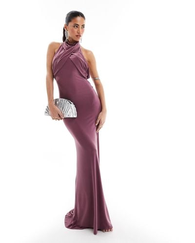 ASOS Sleeveless Wrap Front Maxi Dress - Purple