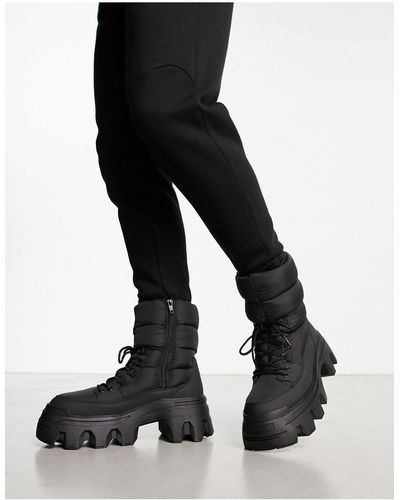 ASOS Puffer Boot With Chunky Sole - Black