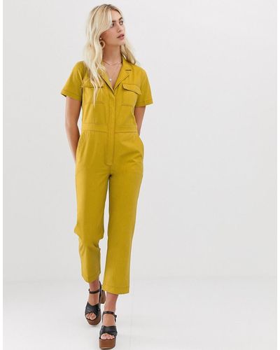 Moon River Boilersuit With Pocket Detailing - Yellow