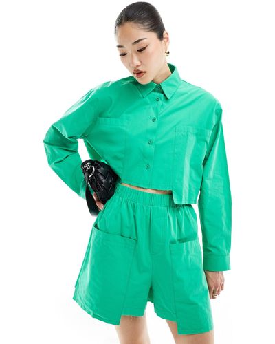 ASOS – hemd mit tiefsitzender tasche - Grün
