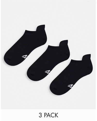 ASOS 4505 Icon Run Trainer Socks With Antibacterial Finish 3 Pack - Black