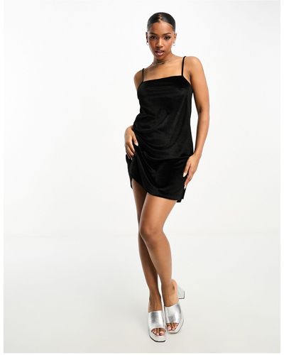Monki Velvet Cami Mini Dress - Black