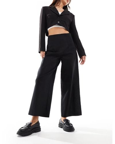 ASOS Tailored Culotte With Linen - Black