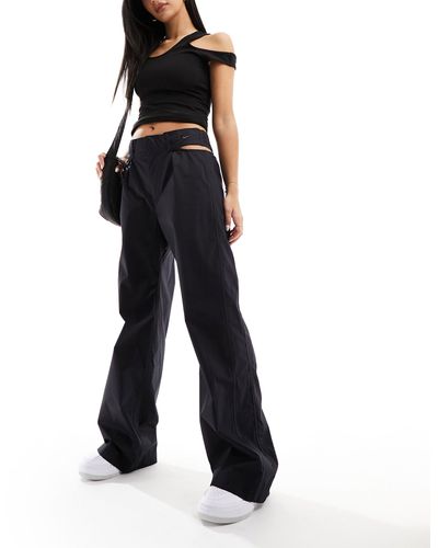 Nike Cut Out Waist Woven baggy Trousers - Black