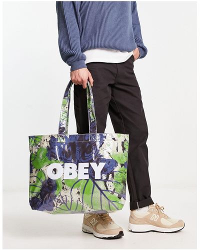 Obey Upshot Pvc Tote Bag - Blue