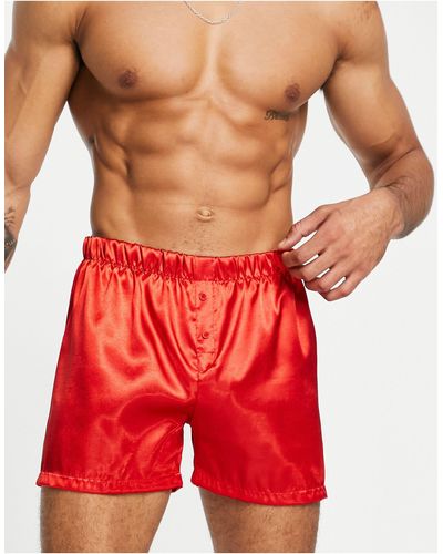 New Look Satin Boxers - Red