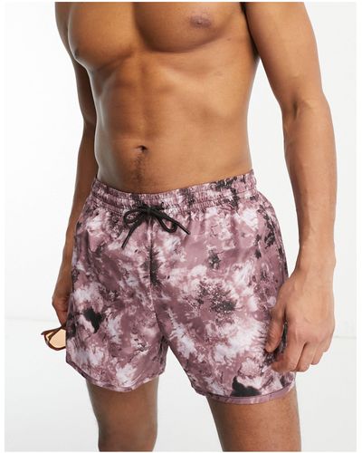 Weekday Tan Printed Swim Shorts - Pink