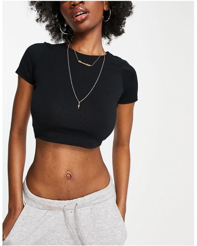 ASOS Hourglass - Aansluitend Crop T-shirt - Zwart