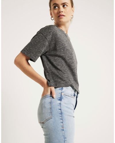 River Island High Waisted Flared Jeans - Grey