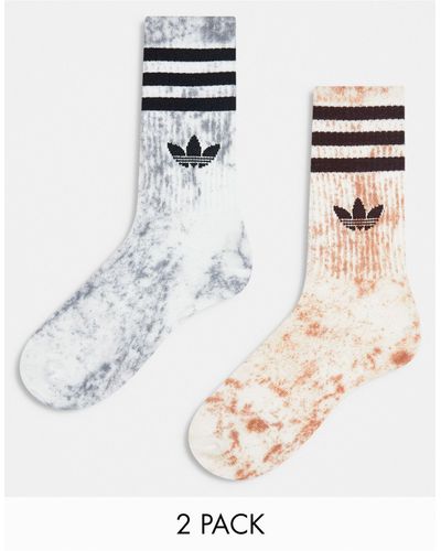 adidas Originals Tie Dye 2 Pack Socks - White