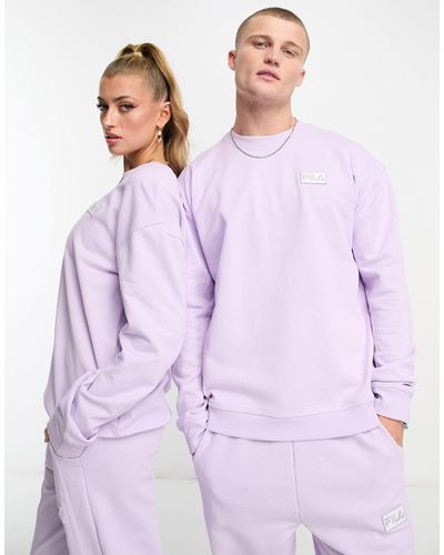 Fila Unisex Trev Sweatshirt With Seam Detail - Purple