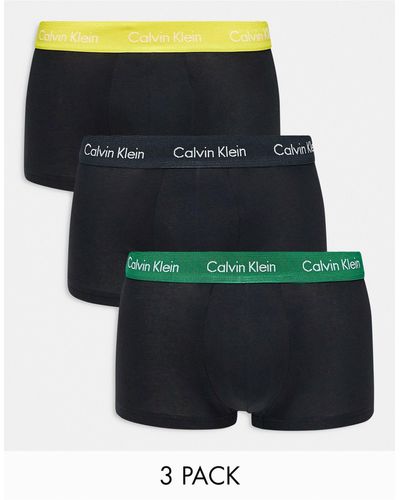 Calvin Klein Cotton Stretch 3 Pack Low Rise Boxer Briefs - Black