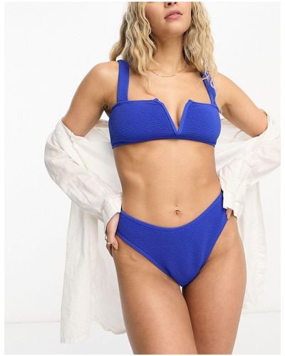4th & Reckless Amoura V Cut Out Bikini Top - Blue
