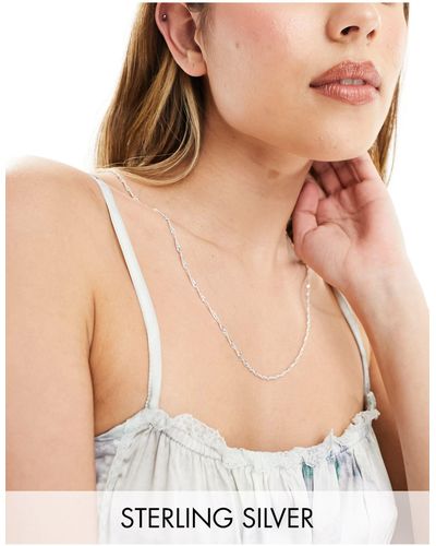 Rachel Jackson Sterling Mid Length Twist Chain Necklace With Gift Box - Blue