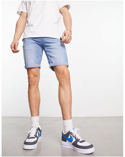Only & Sons Short slim en jean - délavage clair - Bleu
