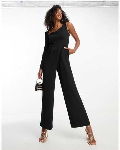 Forever New One Sleeve Cut-out Jumpsuit - Black