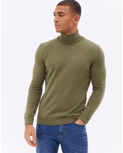 New Look Roll Neck Knitted Sweater - Green