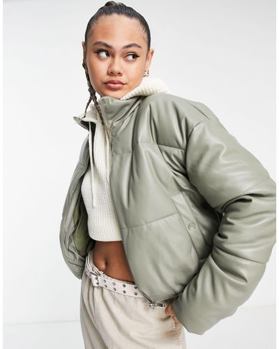 Sixth June Cropped Oversized Puffer - Grey