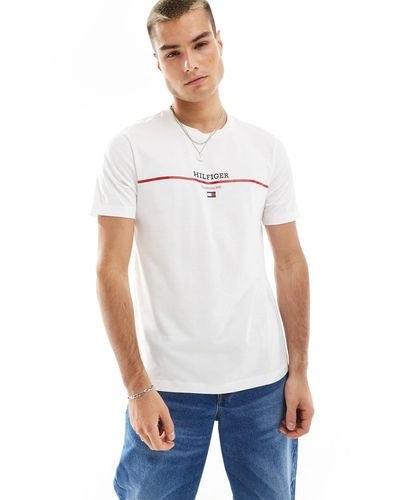Tommy Hilfiger Stripe Logo T-shirt - White