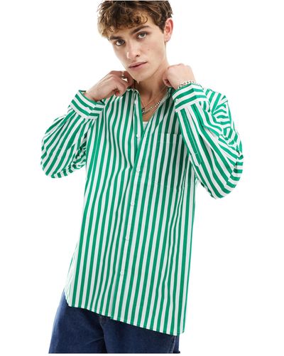 Collusion Chemise oversize rayée - vert