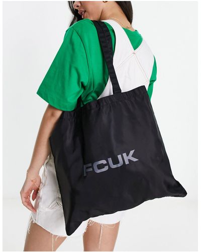 French Connection Fcuk - Tote Met Logo - Groen