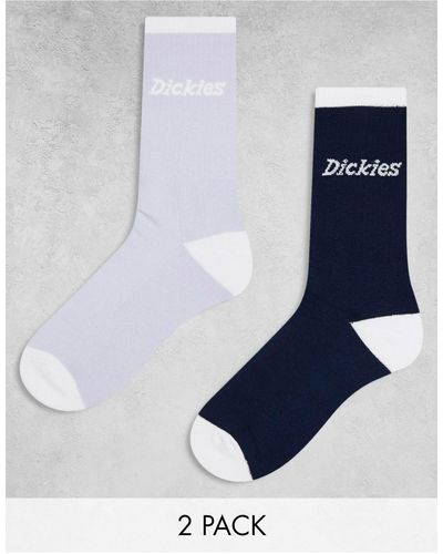 Dickies Ness city - confezione da due paia di calzini neri e lilla - Bianco