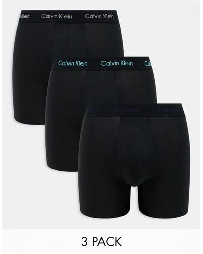Calvin Klein Cotton Stretch Boxer Briefs 3 Pack - Black