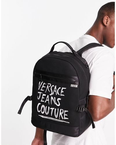 Versace Jeans Couture Rugzak Met Geschreven Merknaam - Zwart