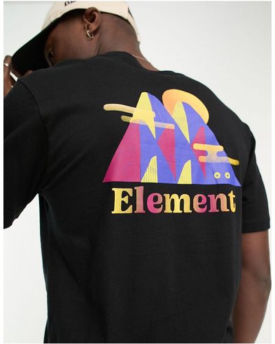 Element T-shirt Met Heuvelprint Op - Blauw