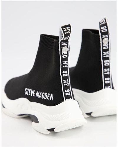 Steve Madden – master – sneaker im socken-look - Schwarz
