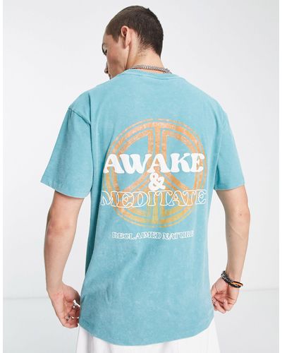 Reclaimed (vintage) Inspired - T-shirt Met Grafische Awake-print - Blauw