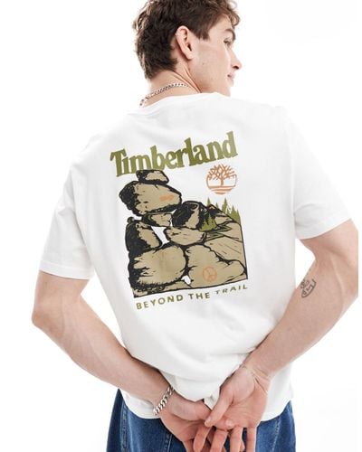 Timberland Large Boulder Back Print Oversized T-shirt - Natural