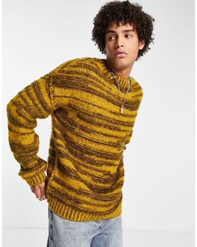 ASOS Knitted Striped Sweater - Yellow