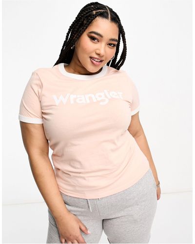 Wrangler T-shirt pesca melba con logo e bordi - Neutro