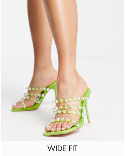 TOPSHOP Wide Fit Roxanne Studded Mule - White