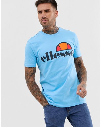 Ellesse – Prado – Hellblaues T-Shirt mit blauem Logo