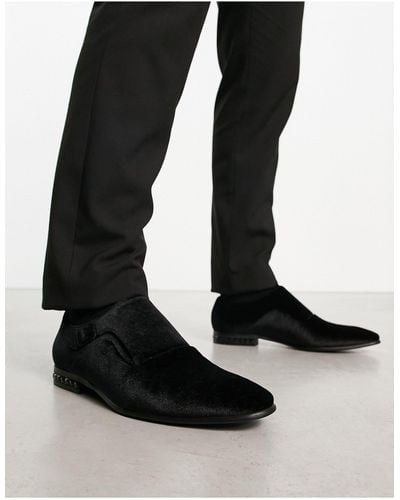 ASOS Single Monk Shoes With Diamante Heel Detail - Black