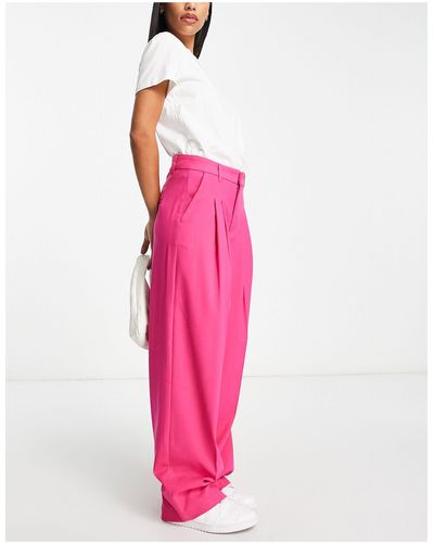Bershka High Waist Trouser - Pink