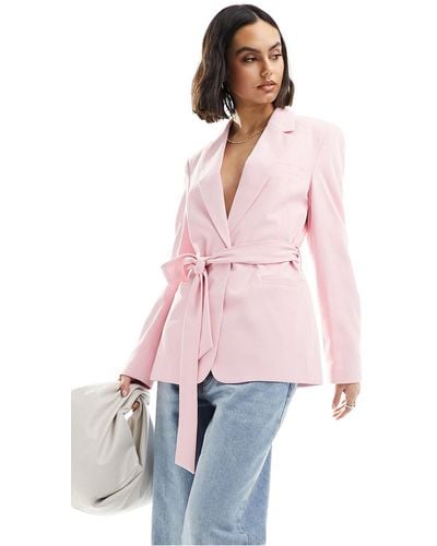 ASOS Tailored Belted Blazer - Pink