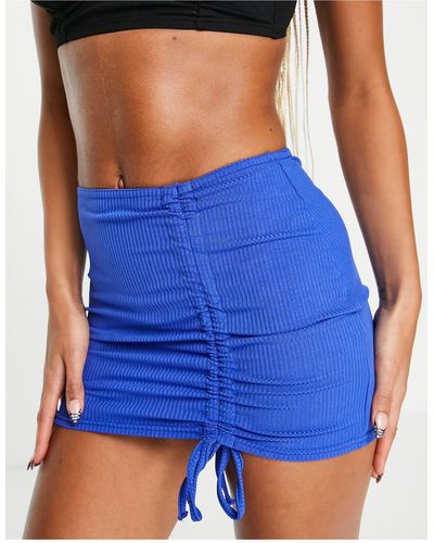 Public Desire Beach Skirt With Ruching Detail - Blue