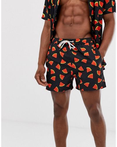 Another Influence Two-piece Watermelon Print Swim Shorts - Black