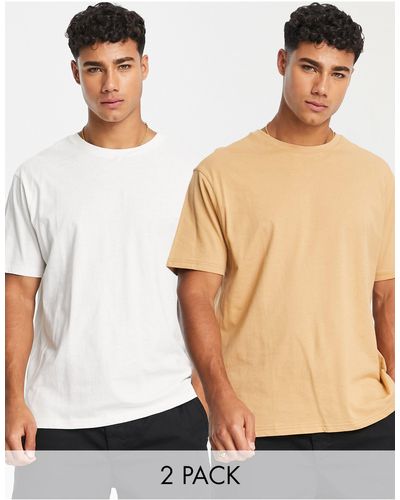 Another Influence 2 Pack Boxy Fit T-shirts - Natural