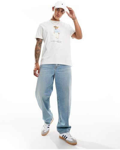 Polo Ralph Lauren – hemingway – klassisch geschnittenes oversize-t-shirt - Blau