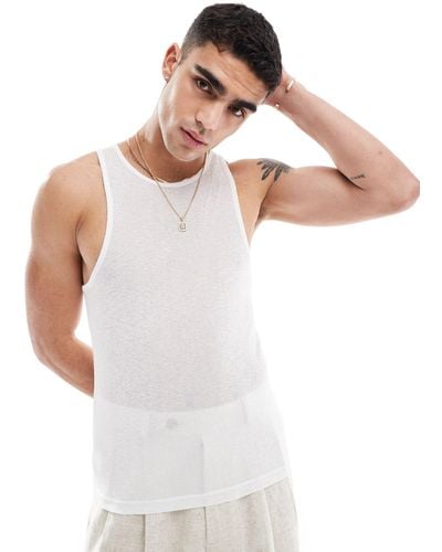 ASOS Muscle Fit Vest - White