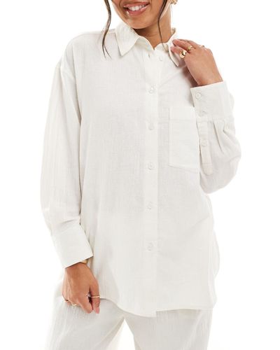 ASOS Kayla Mix And Match Beach Shirt - White