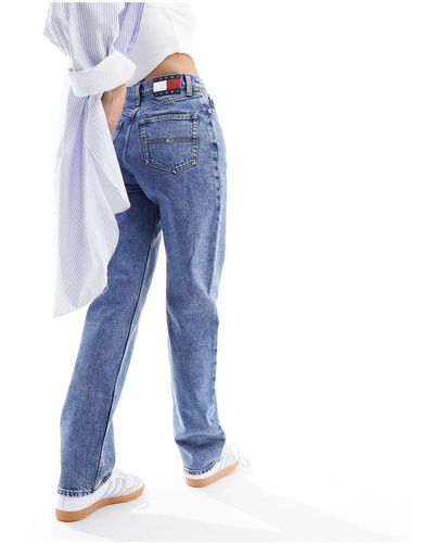 Tommy Hilfiger Julie - jeans dritti a vita molto alta lavaggio medio - Blu